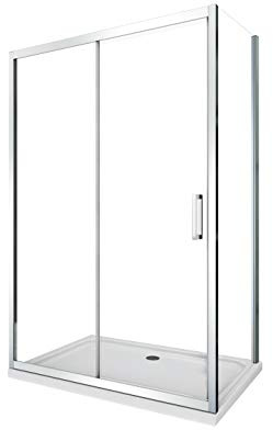 Box Doccia Angolare Parete Fissa Laterale e Porta Scorrevole Frontale Reversibile 6 mm Easy-Clean H.190 (67,5-70 fisso x 150-155 porta)