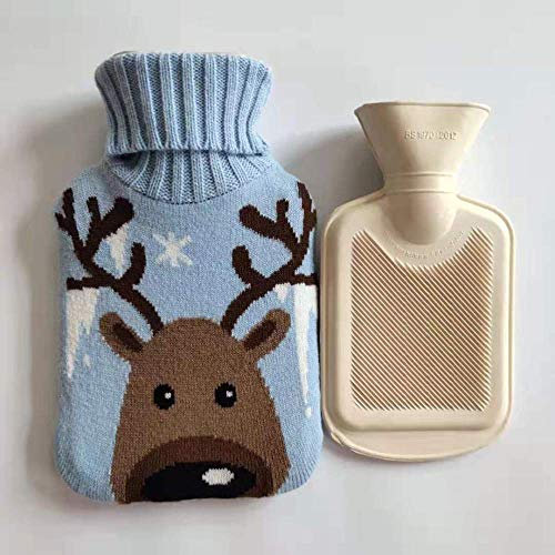 Noun bouillotte Nuque Bouteille d'eau Chaude Remplissage Anti-déflagrant Taille Dessin animé en Peluche étudiant rempli d'eau en Caoutchouc Sac d'eau Chaude 2000ML