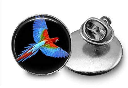 Death Devil Papageien-Brosche mit Schleife, Knoten, Vogel, Farbe: Papageien, handgefertigt, Metall