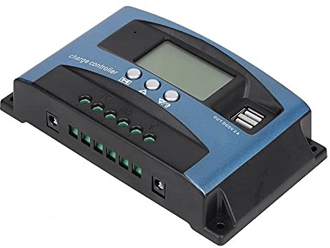 Solar Laderegler, MPPT solarladeregler regler 40/50/60/100A Solar mppt Laderegler solar 12v 24v mppt Duales USB LCD Display 12V 24V(60A)