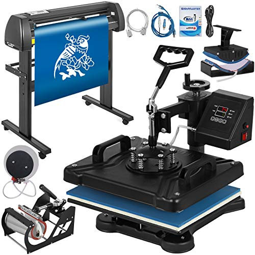 VEVOR Presse Chauffante à Commande Numérique 5 en 1 + Plotter De Découpe Traceur De Coupe 87 cm, 38 X 29cm Presse de la Chaleur Vinyle Plotter De Découpe Manuel avec Le Traceur De Logiciel De Coupeur
