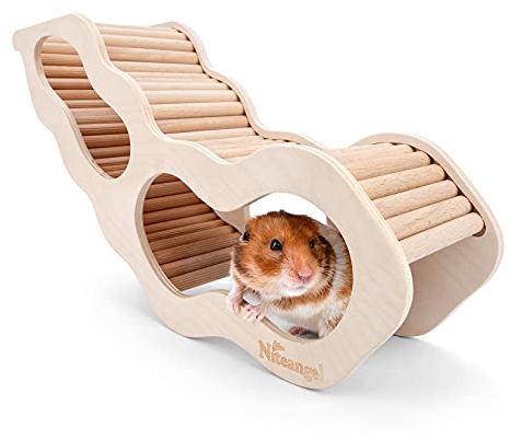 Niteangel Hamster House w/Climbing Ladder for Hamsters Gerbils Mice or Similar-Sized Pets (Secret Peep Tunnel Hamster Hut)