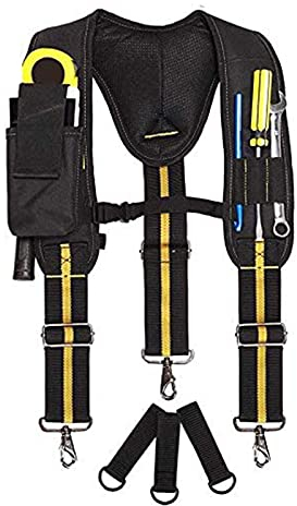 Risegun Bolsa para Electricista, Tirantes para Cinturón de Herramientas en Forma de Y Cinturón de Herramientas Resistente con Múltiples Bolsillos para Electricistas, Colgador de Cinturón de Trabajo