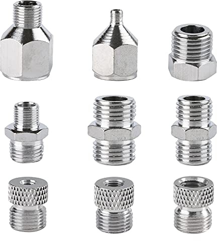 Sagud 9pcs Airbrush Adapter Set Luftbürste Fitting Connector Kit für Mini Luftkompressor und Airbrush Schlauch