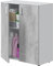 Armario Multiusos Bajo con 2 Puertas en Blanco y Cemento 80x92x37 cm