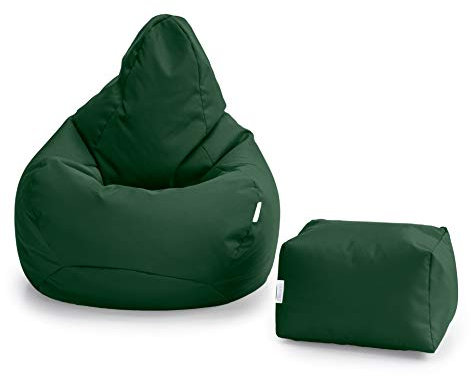 Loft 25 Fauteuil de Jeu Pouf | Siège pour Salon d'Extérieur et d'Intérieur | Résistant à l'Eau | Conception Ergonomique pour Le Soutien du Corps | Durable (Vert)
