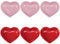 Heart-Shaped Multipurpose Ceramic Sauce Dish Seasoning Dishes Sushi Dipping Bowl Appetizer Plates Serving Dish Saucers Bowl(Set of 6), Red & Pink