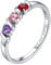 ChicSilver Personalisierter Ring mit 3 simulierten Geburtssteine Damen Mädchen Fingerring mit Wunschgravur DIY Ring in Größe 52 für Hochzeit Verlorbung Weihnachten