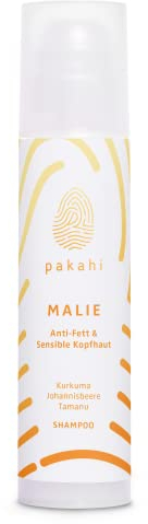 PAKAHI Bio Anti-Fett Shampoo Malie für empfindliche Kopfhaut I Wild Berry Duft I beruhigt die Kopfhaut & reguliert die Talgproduktion I (200ml)