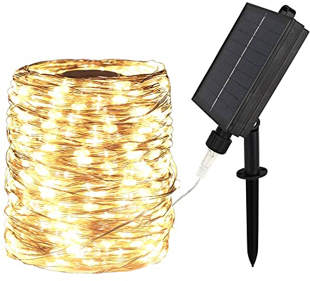 ZELUXDOT Guirlande lumineuse solaire extra longue pour extérieur 30m Guirlande lumineuse solaire étanche 300 LED pour terrasse, jardin, arrière-cour, arbre, mariage, Noël