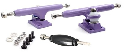 SPITBOARDS 34mm Fingerboard Pro Trucks by, Real Lock-Nuts, Rubber O-Ring Urethane Bushings, Optimized Hanger, Width 34 mm, for Fingerboard Tuning & Assembling (Purple)
