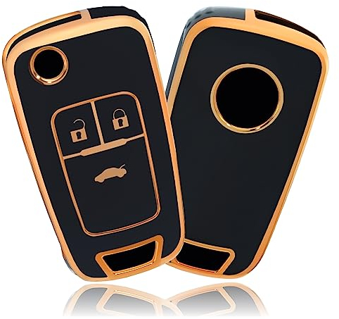 OFFCURVE Autoschlüssel Hülle Schlüsselhülle, Schlüsseltasche Autoschlüssel Schutzhülle Schlüsselgehäuse für Chevrolet Aveo Spark Cruze Opel Vauxhall Adam Cascada Mokka Astra Buick Regal Lacrosse