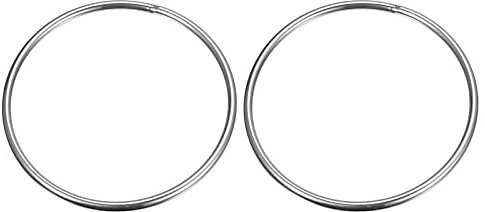 sourcing map 2 Stück O Ringe Edelstahl 304 Metallringe, 120 mm Außendurchm. 5 mm Dicke Geschweißter O-Ring für Befestigung Schrauben Haken Campinggürtel Hundeleinen Taschen Paracord Zubehör