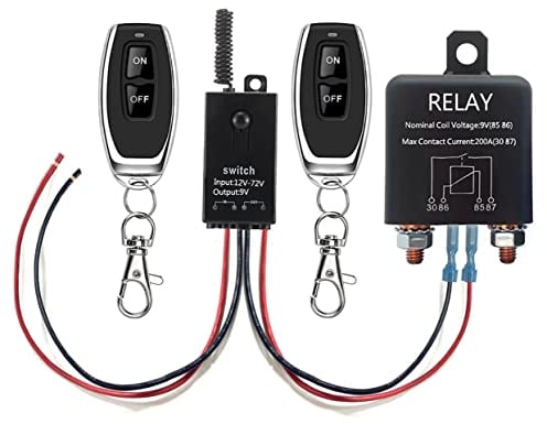 dstfuy batterietrennschalter 12v auto fernbedienung, DC12V 200A Kill Schalter für Auto mit elektromagnetischem Magnetventil Terminal für Auto, LKW, Boot, Wohnmobile, Anti-Diebstahl.
