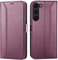 Verco Étui de Protection Téléphone Portable à Rabat pour Samsung Galaxy S23 Plus, 6,6'' Premium Étui Protège Téléphone à Rabat pour Samsung S23+ 5G Mûre