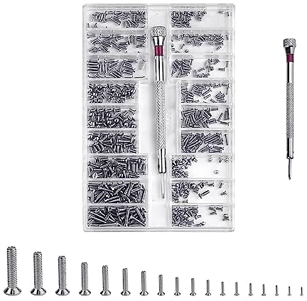 Brillenschrauben, 500 PCS Brillenreparaturset M1.2 M1.4 M2 Mit Mutter für Brille - Mikro Schrauben Set