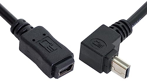 CY Cable Mini USB 2.0 Type-B 5Pin Male to Mini USB 5Pin Female Extension Cable 20cm 90 Degree Up Angled