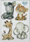 Bügelbilder Set für Textilien DIN A4 Kinder Mädchen Jungen Dino Einhorn groß klein Aufbügelbild zum aufbügeln (5 - Dschungeltiere)