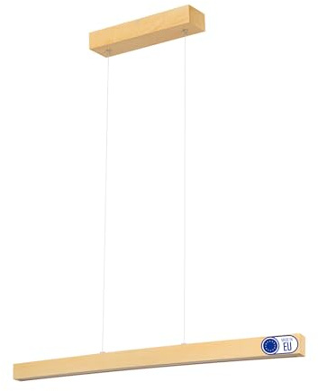 alfalux Hängelampe Hängeleuchte - Deckenlampe aus Holz - LED Lampe - Pendelleuchte - Neutralweiß 80 cm LED80KB-4K-ESCHE