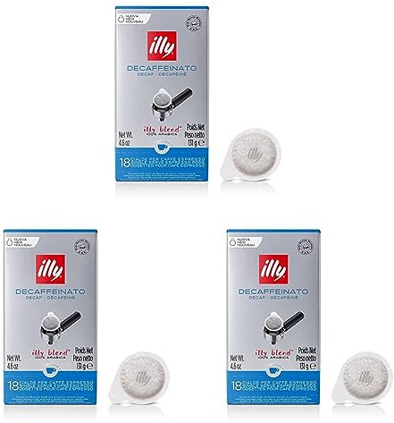 Café Illy Torréfié DECAFFEINATO en dosettes E.S.E. - 1 boîte de 18 dosettes (Lot de 3)