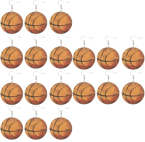 PACKOVE 9 Paare Basketball-ohrringe Ohrhänger Aus Leder Statement-ohrringe Für Frauen Rugby-ohrhänger Volleyball-ohrringe Weibliche Ohrringe Ohrschmuck Liebhaber Fußball