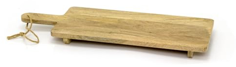 Carousel Home Extra Large Mango Wood Chopping Board On Legs | Rustic Wooden Kitchen Cutting Board Serving Board Platter | Traditional Wooden Chopping Board - 70cm