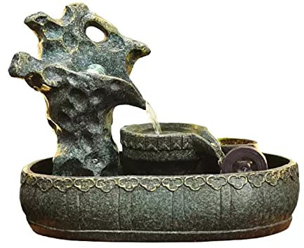 Fontana da tavolo Fontana da tavolo Fontana in ceramica con cascata di roccia Mini giochi d'acqua for interni for camera da letto, ufficio, soggiorno, bagno Fontana a cascata