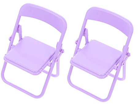 BESTonZON 2St Puppenstubenstuhl dekorativer Telefonhalter winzige Stuhlstütze Ornament Kinderspielzeug Miniatur-Stuhlmodell Mini-Hausverzierung Falten kleine Möbel Mini-Stuhl Dekorationen