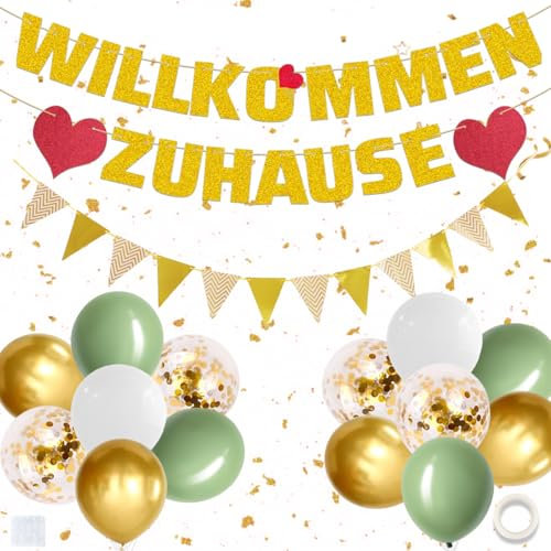 Willkommen Zuhause Deko,Willkommen Zuhause Girlande,Willkommen Zurück Girlande,Herzlich Willkommen Deko,Welcome Home Ballon Deko für Einweihungsparty,Zuhause,Geburt,Fest Dekorations
