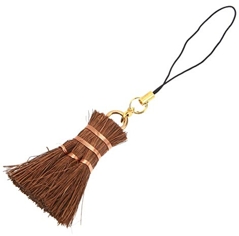 MAGICLULU Mini Palm Broom Set Small Hand Whisk Broom for Tea Ceremony and Desk Cleaning Natural Bristles Hanging Loop for Easy Storage