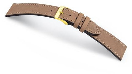 MANUFAKTURWERK Uhrenarmband HOHELUFT | Leder | für Damen und Herren | goldene Schließe, Größe:M (Standard). 24/20 mm, Farbe:Sand
