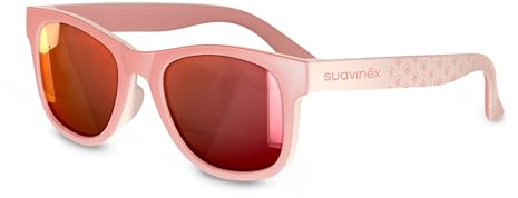 Suavinex, Gafas de Sol para Bebés de 12 a 24 Meses, Polarizadas, con Filtro UV 400, 100% Protección Rayos UVA y UVB, con Funda Incluida, Muy Flexibles y Ligeras, de Forma Cuadrada, Color Rosa