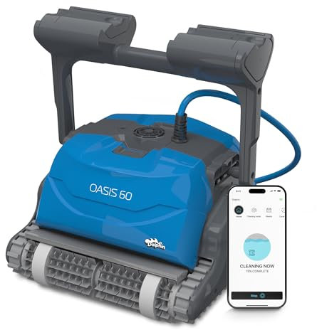 Dolphin Oasis 60 IOT CB Robot pulitore Automatico per Piscina interrata Fino a 15m - Pulizia pareti, Linea d’Acqua e Fondo - Controllo con l'app