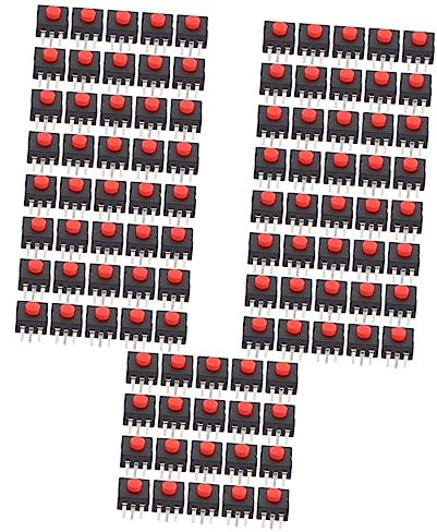 iplusmile 100stücke Mini Taschenlampen Drucktaster Quadratische Rote Schalter Für Taschenlampen Installieren Für -projekte Und Elektronikzubehör