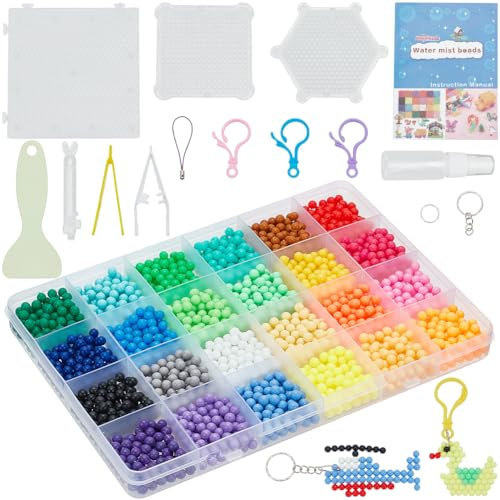 SUNNYCLUE Bügelperlen Set In 24 Farbe Bügelperlen Wasserperlen Große Mengen Magische Wasserperlen Bunte Kunststoffperlen Keine Hitze Bügelfreie Perlen Zum Basteln DIY Weihnachts Feiertags Und Geburt