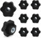 JJWNMLL 8PCS Clamping Screw Knob Star M10-outer Diameter 48 Thumb Bolts Thread Replacement Star Hand Knob Tightening, Black Grip (M10-outer diameter 48)