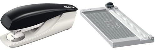 Leitz Set NeXXt Bürotacker + Precision Home Papierschneider A4, Heftgerät für 30 Blatt, Inkl. Heftklammern, Schneidemaschine mit 305 mm Schnittlänge bis zu 8 Blatt, 55000095 + 90250000