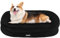 HMTOPE Orthopädisches Hundebett, Hundesofa, Vierseitiges Nackenrolle Kissen, rutschfeste Unterseite Hundekorb, Abnehmbar und Waschbar, Kleine Hunde, Mittelgroße Hunde, 90 x 71 x 15 cm, Schwarz
