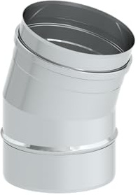 Schornstein Winkel/Bogen einwandig 15 Grad starr aus Edelstahl, Durchmesser 150 mm