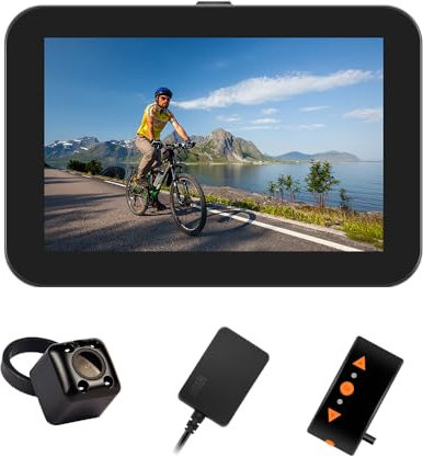 VSYSTO Fahrradspiegel, Fahrrad Rückfahrkamera mit 4,3 HD Monitor, Dashcam Fahrrad, Nachtsicht, Aufzeichnung von Kilometerstand, Geschwindigkeit, Kalorien,für Mountainbike, Rennrad und Elektrofahrrad