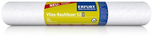 ERFURT Vlies-Rauhfaser 52 PRO Rauhfasertapete mit Struktur Tapete weiß ohne Rapport 1 Rolle 25 x 1,06m