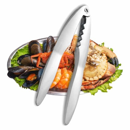 CHEFZOCO Zange für Meeresfrüchte, Werkzeug für Meeresfrüchte, Werkzeuge für Meeresfrüchte, Zange für Krebstiere, Werkzeug zum Öffnen von Meeresfrüchten, Edelstahl, Länge 14,5 cm