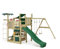 FATMOOSE Spielturm Klettergerüst CrazyCoconut Club XXL mit Schaukelanbau, grüner Rutsche & Plane, Outdoor Kinder Kletterturm mit Sandkasten, Leiter & Spiel-Zubehör für den Garten