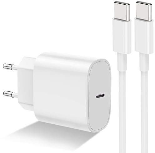 2025 20W Chargeur Rapide pour iPhone 16 15/16 15 Pro Max/16 15 Pro/16 15 Plus/iPad Pro/iPad Air, iPhone [MFi certifié] 20 W USB C Adaptateur Secteur, avec Original iPhone 2M USB C Câble