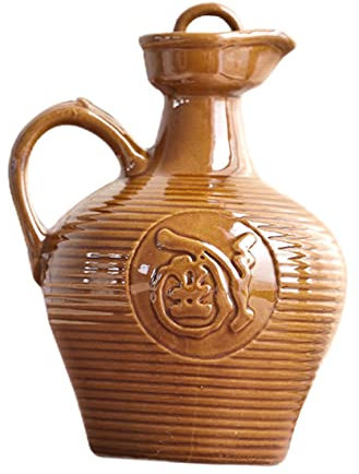 Warmhm Ceramic Hip Flask for Household Wine Pot Portable Wine Jug Handle for Outdoor Drinks Jug and Decanter