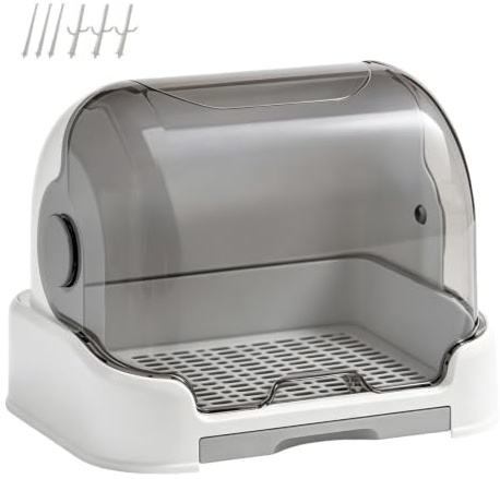 Speicherbox für Babyflaschen, staubdichtes Abdeckung, 12,4 × 10,0 × 10,0 Zoll, tragbarer Organizer für Fütterungsausrüstung, Aufbewahrungsbox der Pflegeflasche, abnehmbares Tablett für Küche und Reise