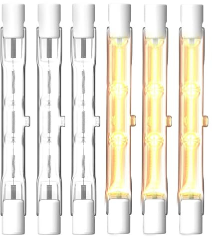KINGYEENUO 6 Stück R7S Halogenlampe 48W 78mm 230V, Dimmbar Warmweiß 2700K, J78 T3 Linear Ersatz für Stehleuchten, Deckenfluter & Außenbeleuchtung