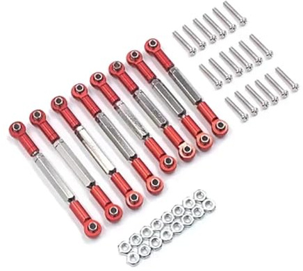 Zubehör Für WPL B1 B-1 B14 B-14 B24 B-24 C14 1/16 RC Auto Ersatzteile Upgrade Metall Stange Pull Lenkung Pull Servo Pull Basis Zubehör Reparatur Teile(Red)