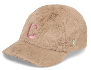 CODELLO Cap aus Teddyplüsch mit C-Patch Farbe beige