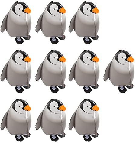 Omabeta Pinguin-Partyballons, Niedliche Stehende Aluminiumfolienballons für Babyparty-Dekorationen, 10 Stück